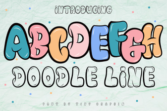 Creative Doodle Line Fonts for Diy Projects